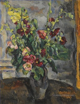 Fleurs impressionnistes œuvres - Nature morte WITH HOLLYHOCKS Petr Petrovich Konchalovsky fleur impressionnisme